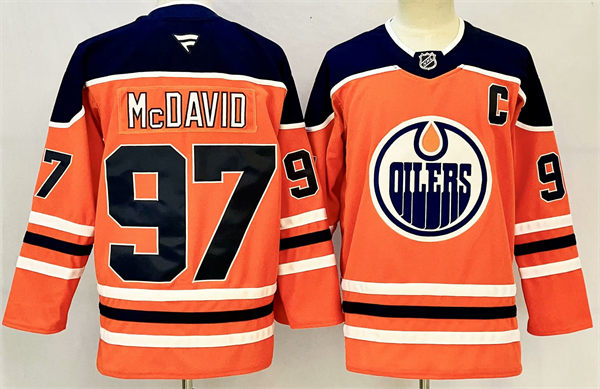 Men's Edmonton Oilers #97 Connor McDavid Fanatics Orange Home Player Jersey